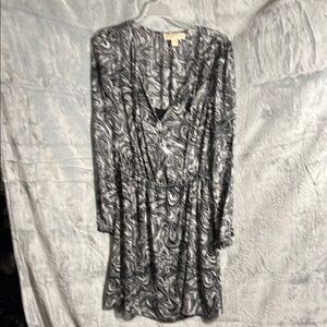 Michael Michael Kors Elegant Black and White Swirl Dress midi length women’s M